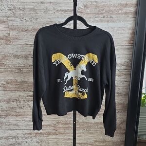 Yellowstone Dutton Ranch Black Graphic Crewneck Sweatshirt Womens Size Large